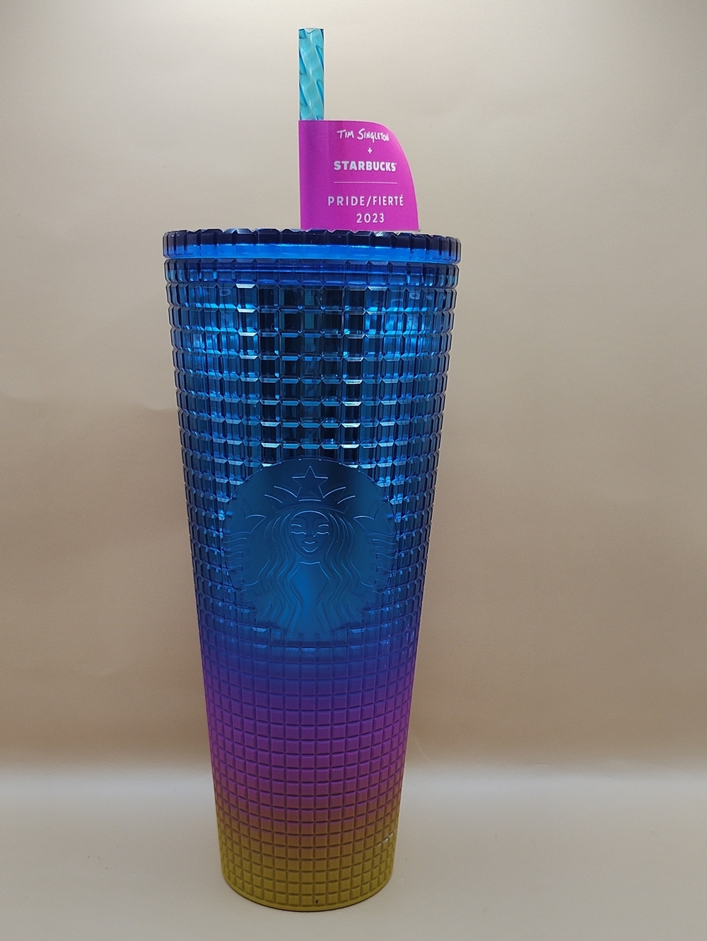 Starbucks Tim Singleton Pride 2023 Studded Cold Cup, Featuring Vibrant Colors